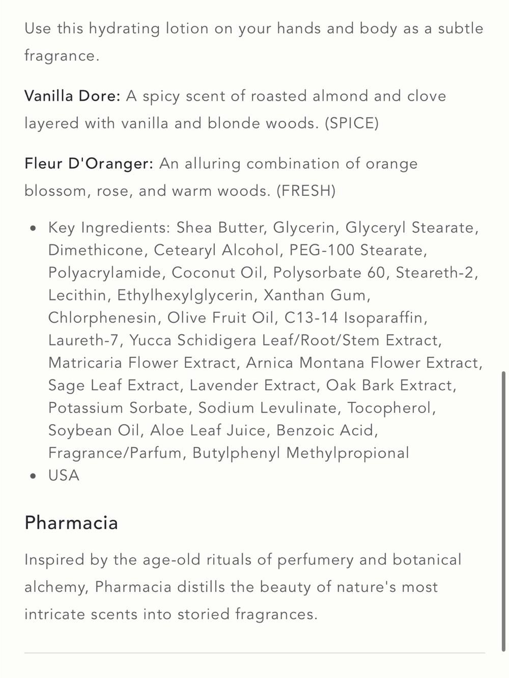 Anthropologie Pharmacacia Fleur d'Oranger Hand & Body Lotion NEW - Picture 6 of 6